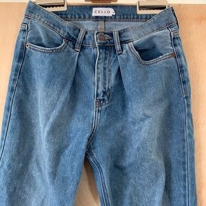 Front Pleat Denim Pants
